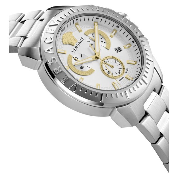 Versace Men's Steel 45mm Gold Accent Watch - Picture 4 of 4